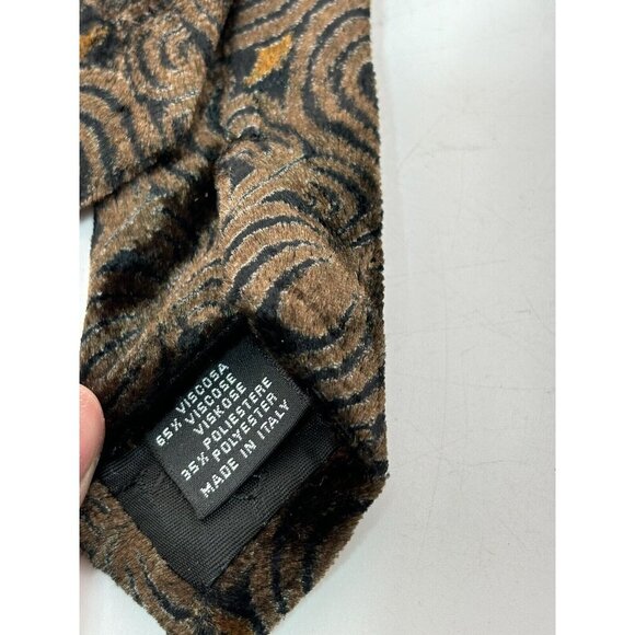 VTG ASSORTED LOT OF 3 - Brown Silk & Viscose Ties Made in Italy Retro Classic - Picture 7 of 12